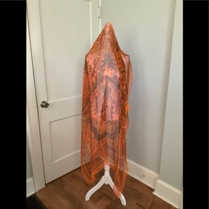Authentic Hermes Shawl Aux Portes du Palais 140 cm Chiffon Silk Mousseli…